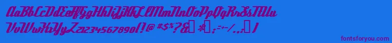 フォントDeftoneStylus – 紫色のフォント、青い背景