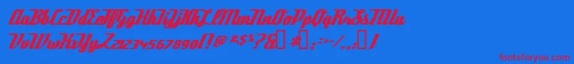 DeftoneStylus-fontti – punaiset fontit sinisellä taustalla