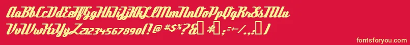 Шрифт DeftoneStylus – жёлтые шрифты на красном фоне