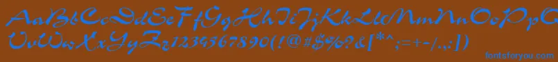 GrinyaHaevy Font – Blue Fonts on Brown Background