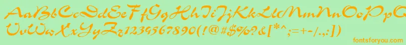Police GrinyaHaevy – polices orange sur fond vert