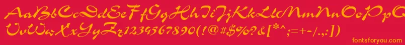 Police GrinyaHaevy – polices orange sur fond rouge