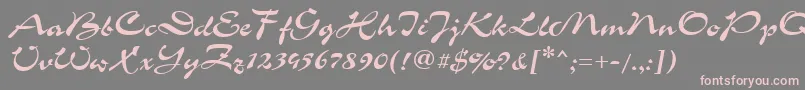 GrinyaHaevy-Schriftart – Rosa Schriften auf grauem Hintergrund