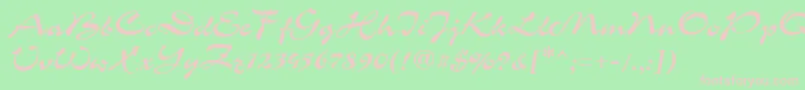 GrinyaHaevy-Schriftart – Rosa Schriften auf grünem Hintergrund