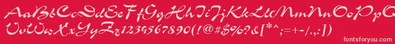 fuente GrinyaHaevy – Fuentes Rosadas Sobre Fondo Rojo