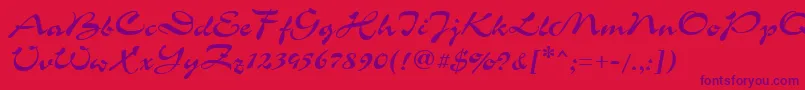 GrinyaHaevy Font – Purple Fonts on Red Background