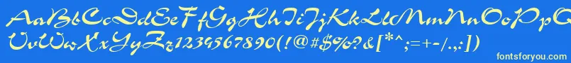 GrinyaHaevy Font – Yellow Fonts on Blue Background