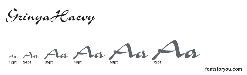 Размеры шрифта GrinyaHaevy