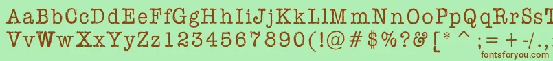 AflFontPespayeNonmetric Font – Brown Fonts on Green Background