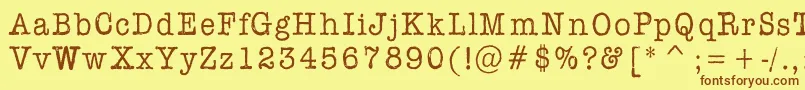 AflFontPespayeNonmetric Font – Brown Fonts on Yellow Background