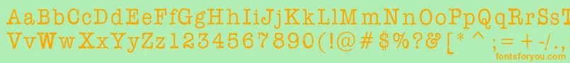 AflFontPespayeNonmetric Font – Orange Fonts on Green Background