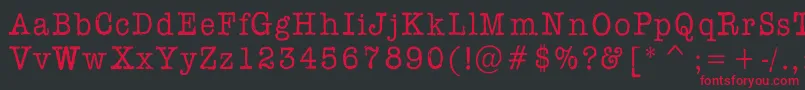 AflFontPespayeNonmetric Font – Red Fonts on Black Background