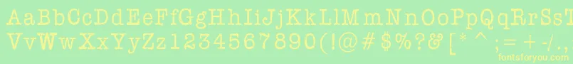 AflFontPespayeNonmetric Font – Yellow Fonts on Green Background