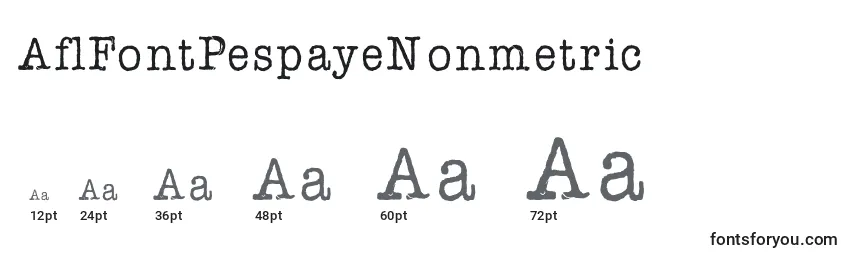 Размеры шрифта AflFontPespayeNonmetric