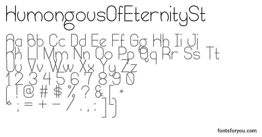 Шрифт HumongousOfEternitySt – алфавит, цифры, специальные символы