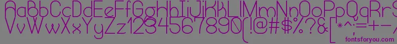 フォントHumongousOfEternitySt – 紫色のフォント、灰色の背景