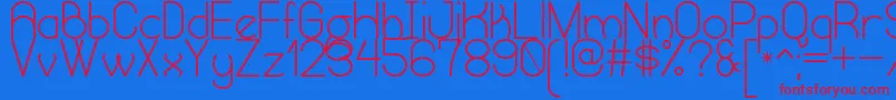HumongousOfEternitySt-Schriftart – Rote Schriften auf blauem Hintergrund