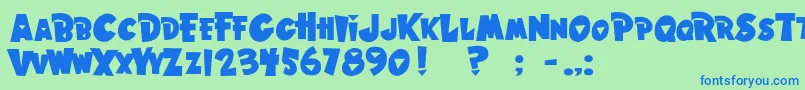 Шрифт HawaiianPunk – синие шрифты на зелёном фоне