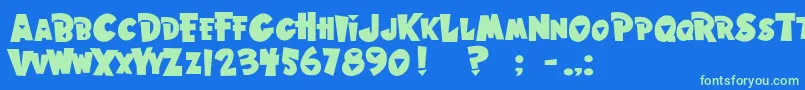 HawaiianPunk-Schriftart – Grüne Schriften auf blauem Hintergrund