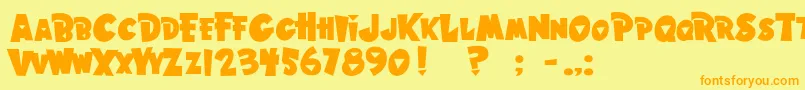 fuente HawaiianPunk – Fuentes Naranjas Sobre Fondo Amarillo
