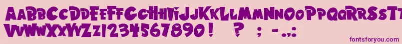 Fonte HawaiianPunk – fontes roxas em um fundo rosa