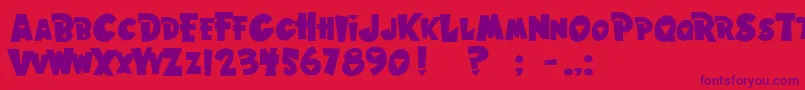 HawaiianPunk-Schriftart – Violette Schriften auf rotem Hintergrund