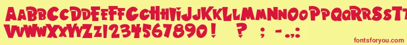 HawaiianPunk Font – Red Fonts on Yellow Background