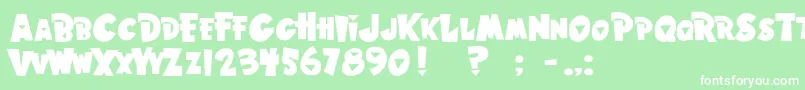 フォントHawaiianPunk – 緑の背景に白い文字