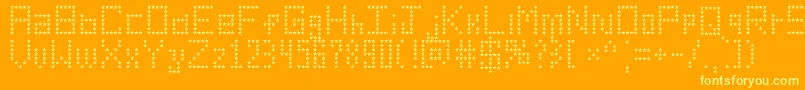 Czcionka AmericanStar – żółte czcionki na pomarańczowym tle