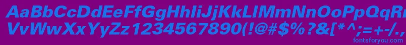 PartnerextraboldItalic Font – Blue Fonts on Purple Background