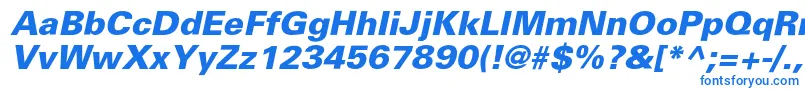 フォントPartnerextraboldItalic – 白い背景に青い文字