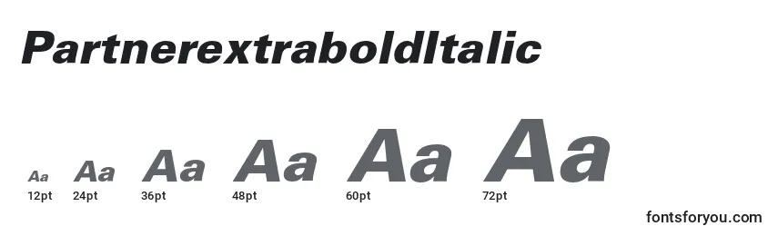 Размеры шрифта PartnerextraboldItalic