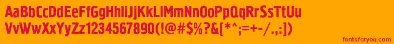 Pollockc1 Font – Red Fonts on Orange Background