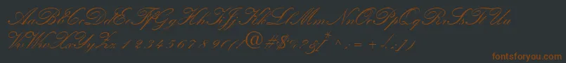 QuillscriptsskBold Font – Brown Fonts on Black Background