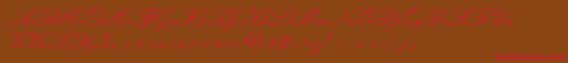 QuillscriptsskBold Font – Red Fonts on Brown Background