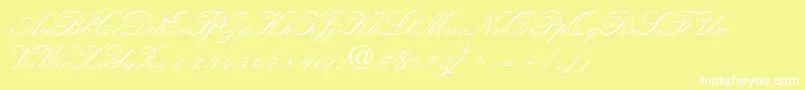 QuillscriptsskBold Font – White Fonts on Yellow Background