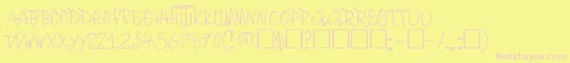 Inthcity Font – Pink Fonts on Yellow Background