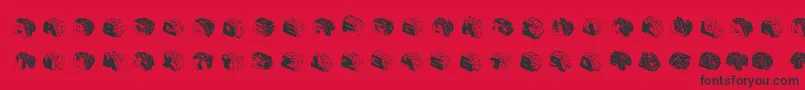 Typeboxesrounded2-Schriftart – Schwarze Schriften auf rotem Hintergrund