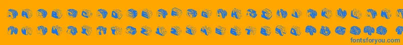 Typeboxesrounded2 Font – Blue Fonts on Orange Background