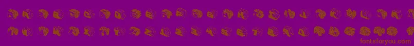 フォントTypeboxesrounded2 – 紫色の背景に茶色のフォント