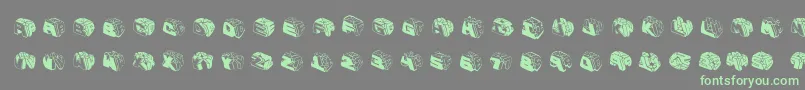 Typeboxesrounded2-Schriftart – Grüne Schriften auf grauem Hintergrund