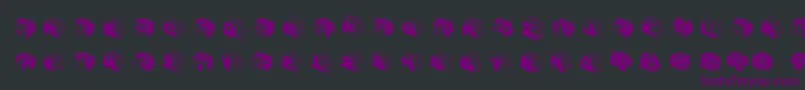 Typeboxesrounded2-fontti – violetit fontit mustalla taustalla