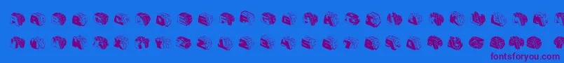 Typeboxesrounded2-Schriftart – Violette Schriften auf blauem Hintergrund