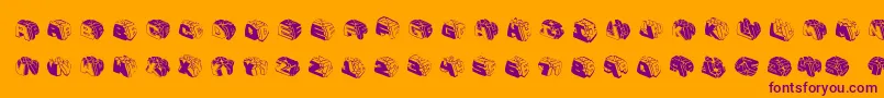 Typeboxesrounded2-Schriftart – Violette Schriften auf orangefarbenem Hintergrund