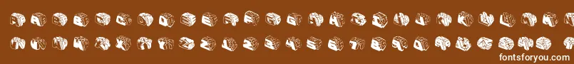 Typeboxesrounded2-Schriftart – Weiße Schriften auf braunem Hintergrund