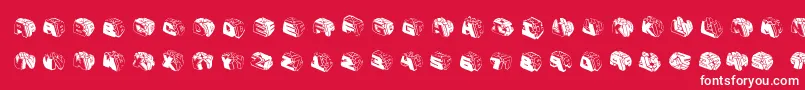 Czcionka Typeboxesrounded2 – białe czcionki na czerwonym tle
