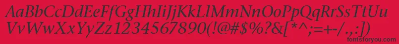 fuente StoneSerifItcTtMediumitalic – Fuentes Negras Sobre Fondo Rojo