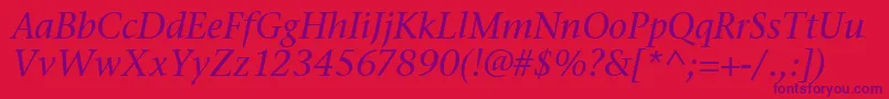 StoneSerifItcTtMediumitalic Font – Purple Fonts on Red Background