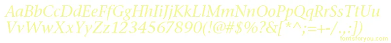 StoneSerifItcTtMediumitalic Font – Yellow Fonts on White Background