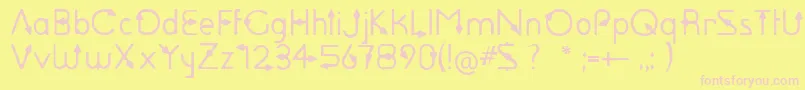 Sagittarius Font – Pink Fonts on Yellow Background